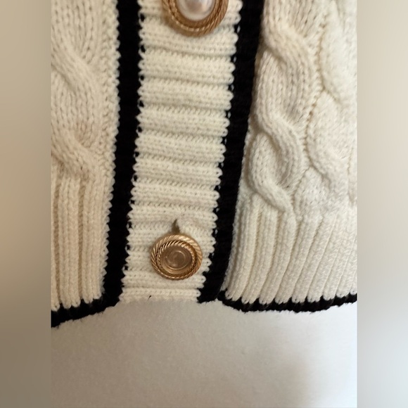 Assignment Revolve Julienne Ivory & Black Cable Knit Sweater Dress Size XL EUC - Picture 5 of 8